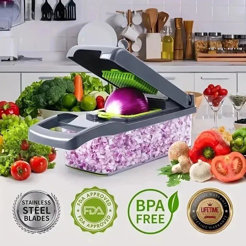 Multifunctional Vegetable Chopper & Slicer 14 / 16 pcs