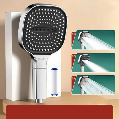 Large Panel 3-Mode Adjustable High-Pressure Shower Head