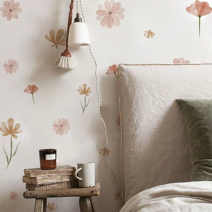 Flowers Wall Stickers Watercolor Home Decor