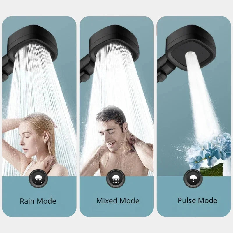 High-Pressure Water-Saving Shower Head with 3 Modes