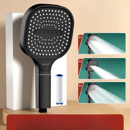 Large Panel 3-Mode Adjustable High-Pressure Shower Head