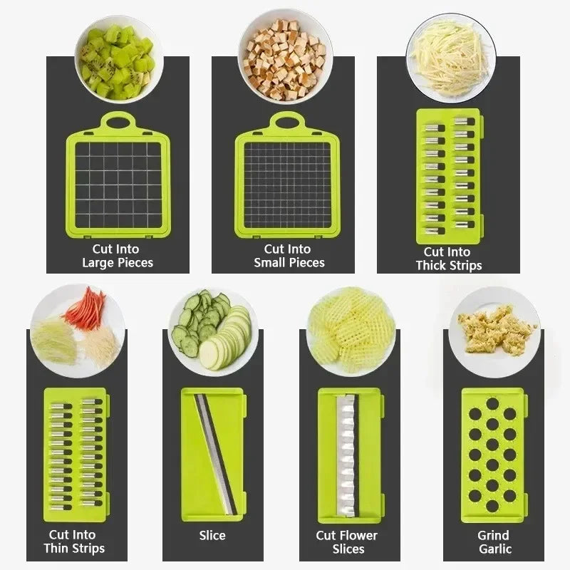 Multifunctional Vegetable Chopper & Slicer 14 / 16 pcs