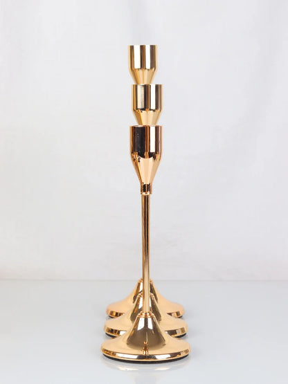 European Metal Candle Holders Set