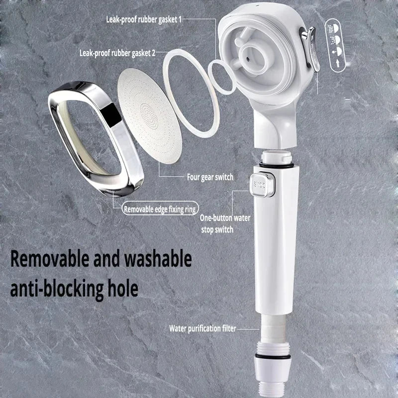 High-Pressure Water-Saving Shower Head with 3 Modes