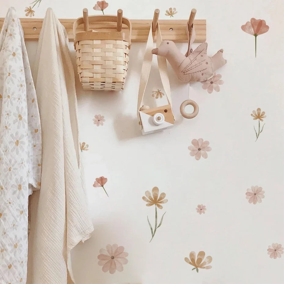 Flowers Wall Stickers Watercolor Home Decor