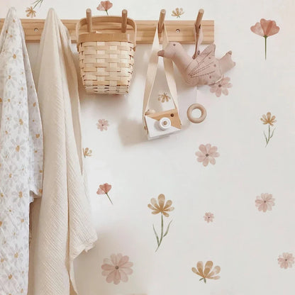 Flowers Wall Stickers Watercolor Home Decor