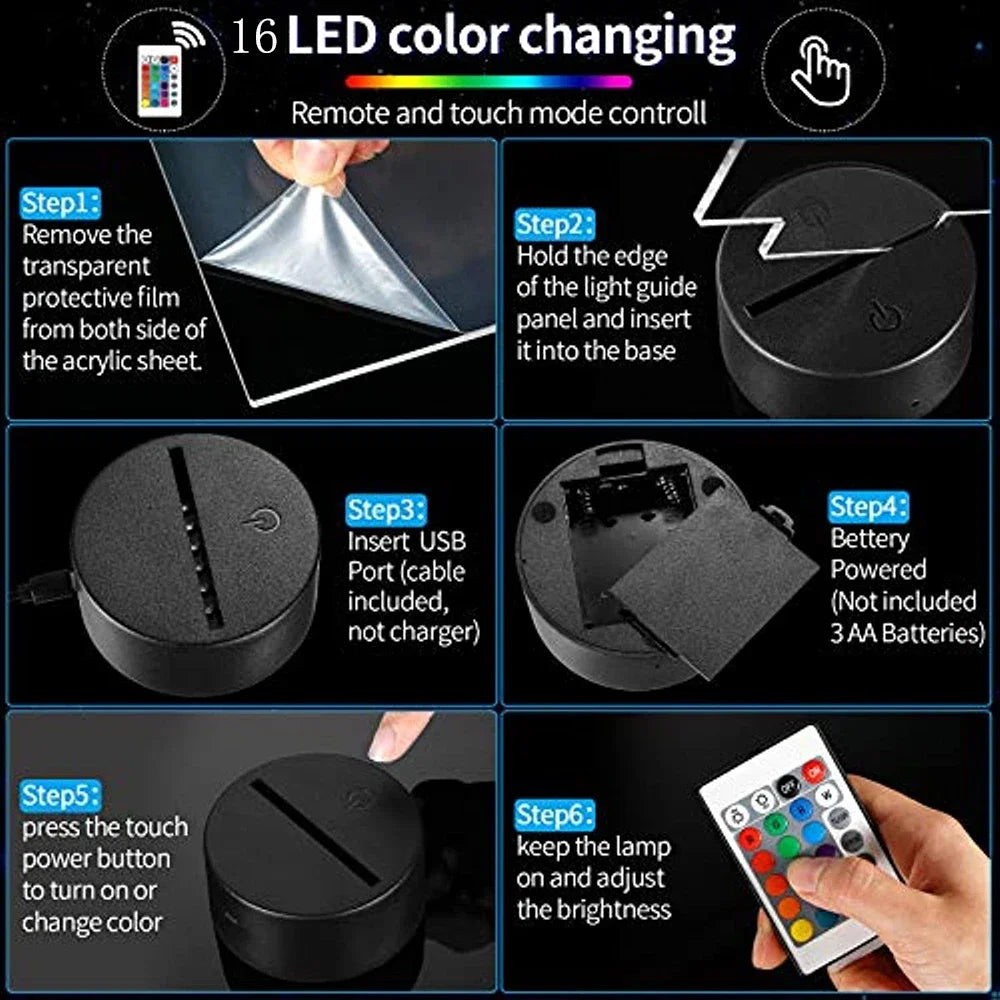 3D Night Light Stitch Lamp