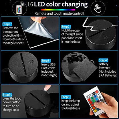 3D Night Light Stitch Lamp