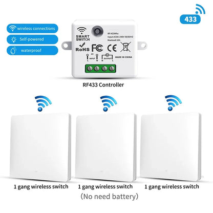 Wireless Self-Power Light Switch Set