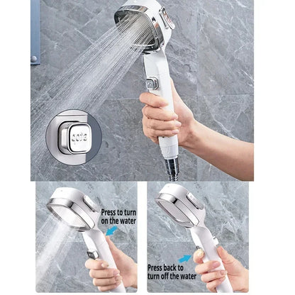 High-Pressure Water-Saving Shower Head with 3 Modes